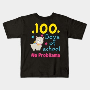 Cute 100 Days of School No Probllama Kids School Kids T-Shirt